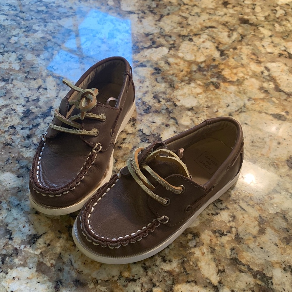 Size 8 Janie and Jack like new (worn once) boat shoes.